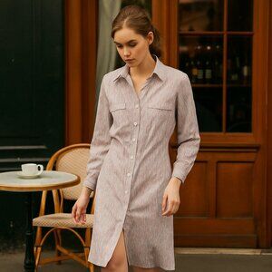 Vintage 80s Schrader Sport for JH Cousins Shirt Dress Multicolor Striped Print S